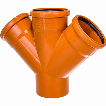 Крестовина канализационная "Россия" (наружная) (110х110х110х45°)