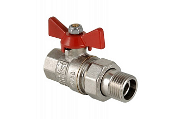 Кран шаровый HLV-Optima 1/2  бабочка с амереканкой