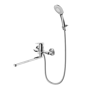 Смеситель для ванны с длинными изливом, глянцевый хром, Rora, Milardo