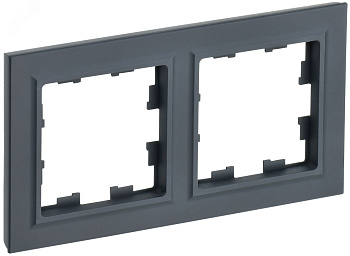 IEK BRITE BASE Графит Рамка 2-м РУ-2-БрГ