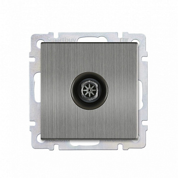 Розетка телевизионная серый никель "Нептун"