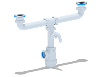 Сифон "АНИ Грот"  1 1/2х40 с переливом , двойной