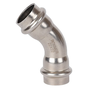 ROMMER Угольник 45° ВПр-ВПр, 22, из нержавеющей стали прессовой