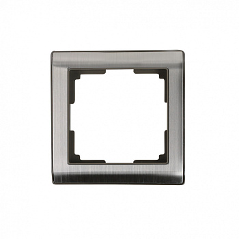 Рамка 1-местная серый никель"Нептун" скруг.