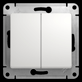 Systeme Electric Glossa Бел Выключатель 2-клавишный, сх.5, 10АХ