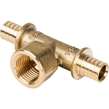 STOUT Тройник-переходник с внутренней резьбой 16xR 1/2  для труб из сшитого полиэтилена аксиальный