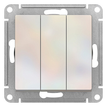 Systeme Electric AtlasDesign Жемчуг Выключатель 3-клавишный сх.1+1+1, 10АХ, механизм