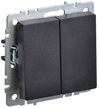 IEK BRITE BASE Черный Выключ. 2-кл 10А ВС10-2-0-БрЧ