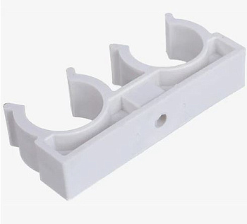 Опора для трубы двойная RTP - белая (25)