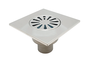 Трап для душа из нержавеющей стали SUS304 с вертикальным выпуском 150×150 мм