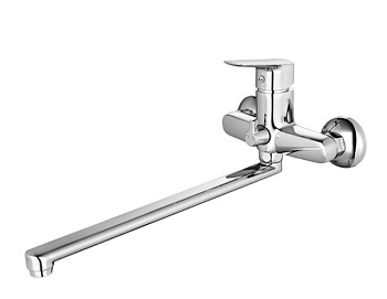 Смеситель для ванны с длинным изливом с керамическим дивертором Vibe, IDDIS