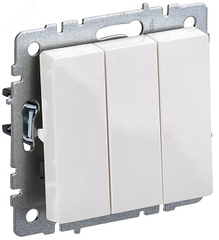 BRITE Выключатель трехклавишный 10А белый