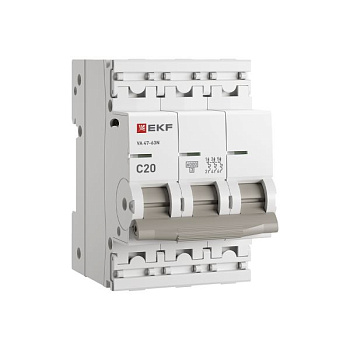 EKF PROxima Автоматический выключатель 3P 20А (C) 6кА ВА 47-63N