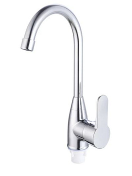 PL5CH-017F Смеситель для кухни с высоким изливом из высокопрочного пластика- ХРОМ