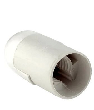 Патрон Е14 пластиковый подвесной, термостойкий пластик, белый