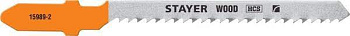 STAYER T119BO, полотна для эл/лобзика, HCS, по дереву, ДСП, фигур. рез, Т-хвостовик, шаг 2мм, 50мм, 