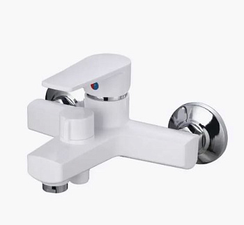 PL6-009E Смеситель для ванны  из высокопрочного пластика- БЕЛЫЙ