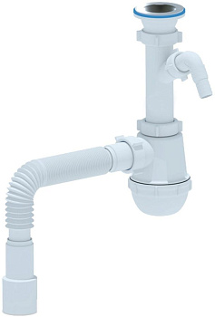 Сифон АНИ ПЛАСТ 1 1/2"*40 с отводом для стиральной машины