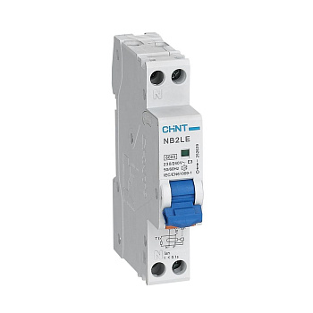 CHINT Диф. автомат NB2LE 1P+N 16A 30mA 1мод., х-ка С, электронный тип AС,  6kA
