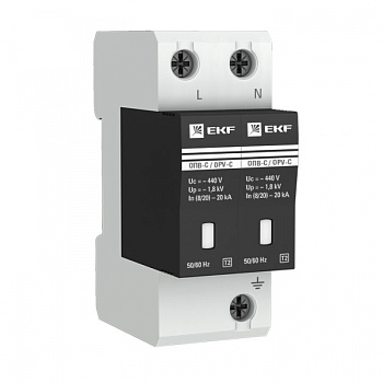 EKF PROxima Ограничитель импульсных напряжений ОПВ-C/2P In 20кА 400В с сигн.