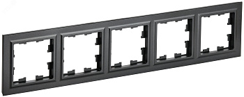 IEK BRITE BASE Черный Рамка 5-мест. РУ-5-БрЧ
