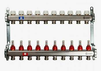 Коллекторная группа VIEIR (нержавейка) с расходомерами без кранов 10