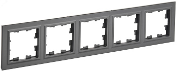 IEK BRITE BASE Графит Рамка 5-м РУ-5-БрГ