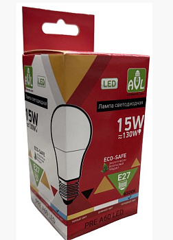 Лампа с/д PRE A60 LED 15W 6K E27 (100)