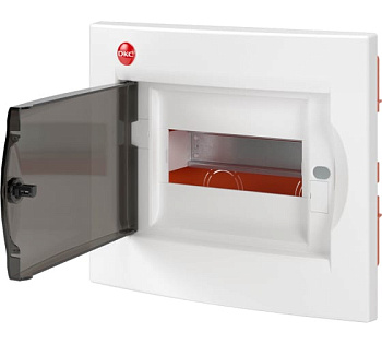 Щиток встраиваемый 8мод. IP41 с дверцей с клеммным блоком 63А белый DKC 