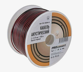 Кабель Stereo 2х0,75 Red/Black бухта (м) PROCONNECT 