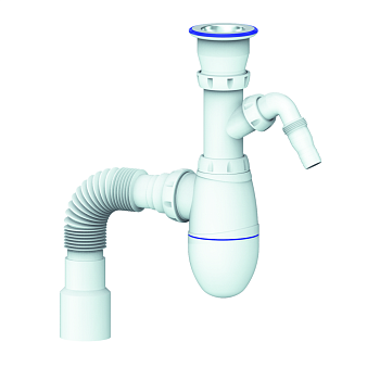 B320V Сифон "Unicorn" для мойки с выходом под стир.машинку (с гибким отводом)