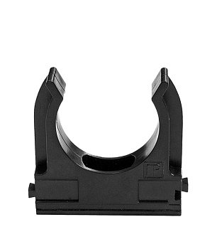 Промрукав Крепёж-клипса для труб Полистирол черная д16 (100шт/2000шт уп/кор)