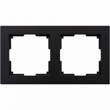 Рамка 2-местная пластик черная "Нептун"