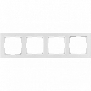 Рамка 4-местная пластик белая "Нептун"