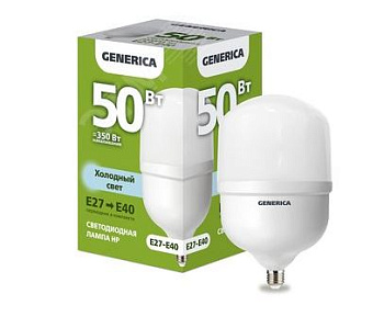 Лампа светодиодная HP 50Вт 230В 6500К E27-E40 GENERICA