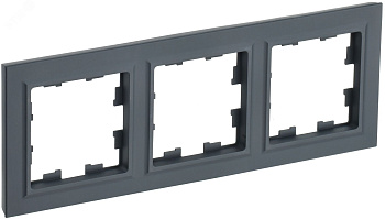 IEK BRITE BASE Графит Рамка 3-м РУ-3-БрГ