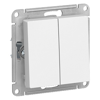 Systeme Electric AtlasDesign Бел Выключатель 2-клавишный сх.5, 10АХ, механизм