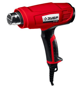 Фен технический (строительный), ЗУБР ФТ-2000,насадки 3 шт, 2 режима: 350град/ 350л/мин, 650град