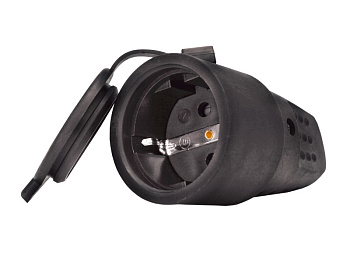 Разъем штепсельный 16А IP44 250В (еврослот) с заземл. каучук UNIVersal 