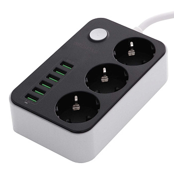 Сетевой фильтр с USB 3 розетки и 6 USB 1.8 м