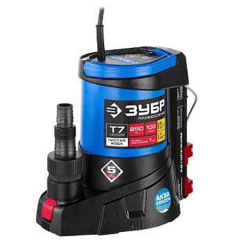 ЗУБР АкваСенсор 250 Вт, Дренажный насос с минимальным уровнем откачки, Профессионал (НПЧ-Т7-250)