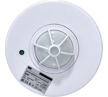 Детектор движения ДД 024 1100Вт угол. обз. 120-360град. 6м IP33 бел.IEK  