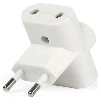 Блок 3 гнезда под плоскую вилку АБС-пластик, белый