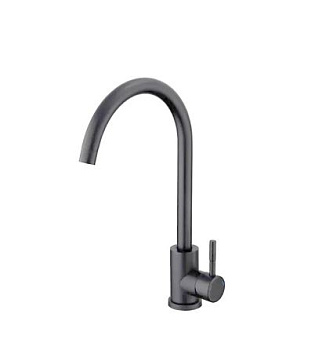 EZA4-D090MG, см-ль для кух. мойки с пов изл,35,  мат нерж Сталь, цвет графит, гайка (ZEGOR)