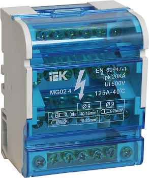 Шина на DIN-рейку в корпусе (кросс-модуль) 3L+PEN 4х7 IEK