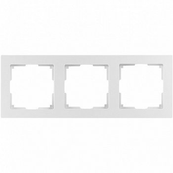 Рамка 3-местная пластик белая "Нептун"
