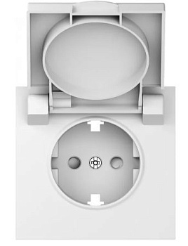 Donel S08 матовый белый накладка для розетки Schuko с заземлением, с крышкой, 16A 250 В~, серия DB