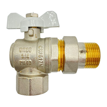 Кран шар. PROFACTOR c американкой угловой 3/4 бабочка