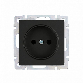 Розетка без заземления 10А черная "Нептун"