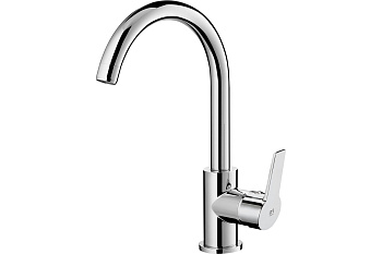 Смеситель для кухни, глянцевый хром, Meal, Milardo